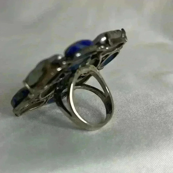 Funky Sterling silver pearl Ring - Picture 6 of 7